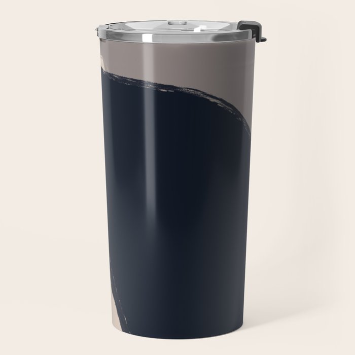 Minimal Abstract Art Black Cat Travel Mug Gallery Image 2