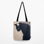 Minimal Abstract Art Black Cat Tote Bag Gallery Image 2