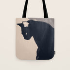 Minimal Abstract Art Black Cat Tote Bag Gallery Image 1