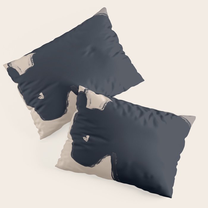 Minimal Abstract Art Black Cat Pillow Sham Gallery Image 1