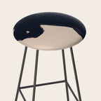 Minimal Abstract Art Black Cat Stool Gallery Image 2