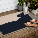 Minimal Abstract Art Black Cat Outdoor Rug Gallery Image 2