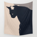 Minimal Abstract Art Black Cat Wall Tapestry Gallery Image 4