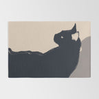 Minimal Abstract Art Black Cat Rug Gallery Image 2