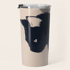 Minimal Abstract Art Black Cat Travel Mug Gallery Image 3