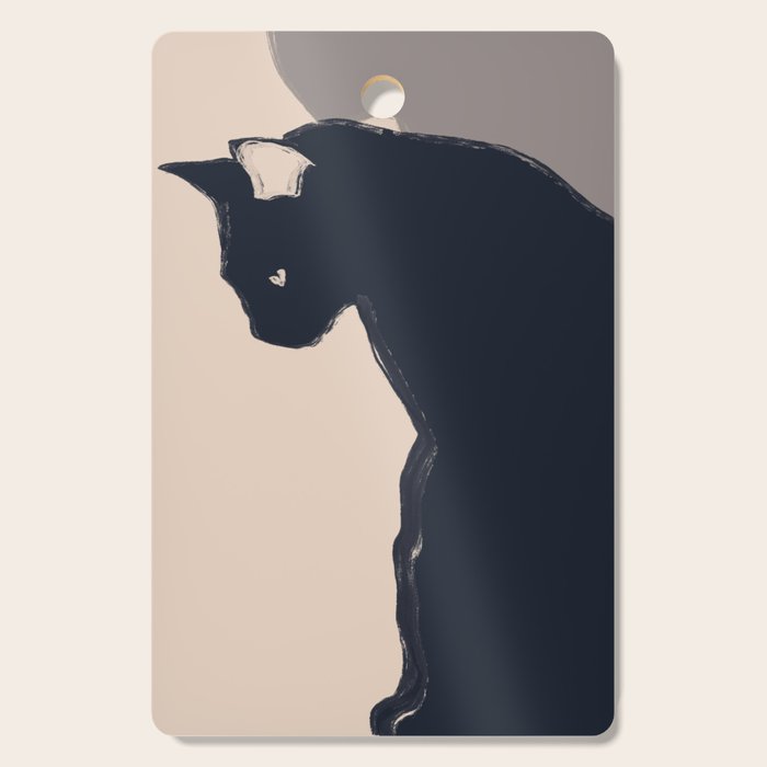 Minimal Abstract Art Black Cat Cutting Board Gallery Image 1