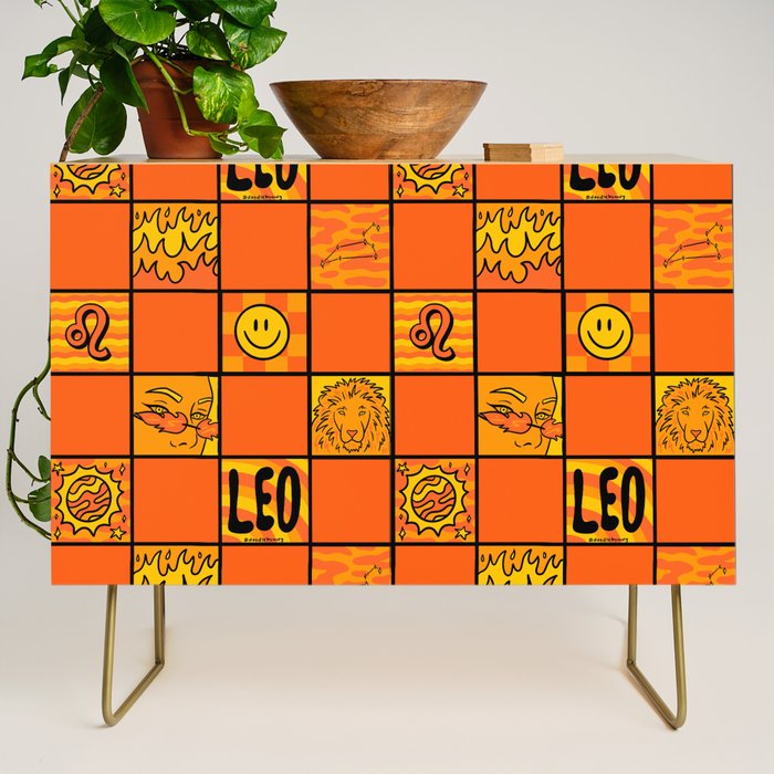 Leo Checkered Print Credenza Gallery Image 1