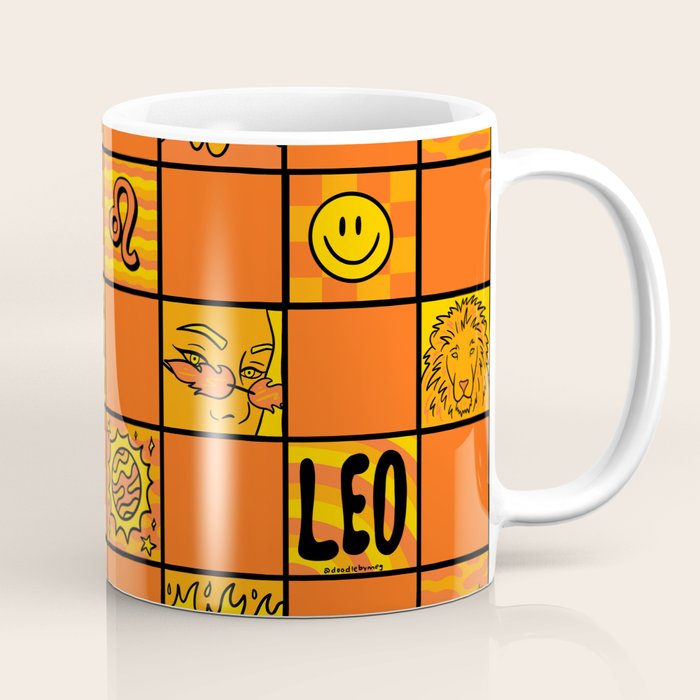 Leo Checkered Print Coffee Mug Gallery Image 1