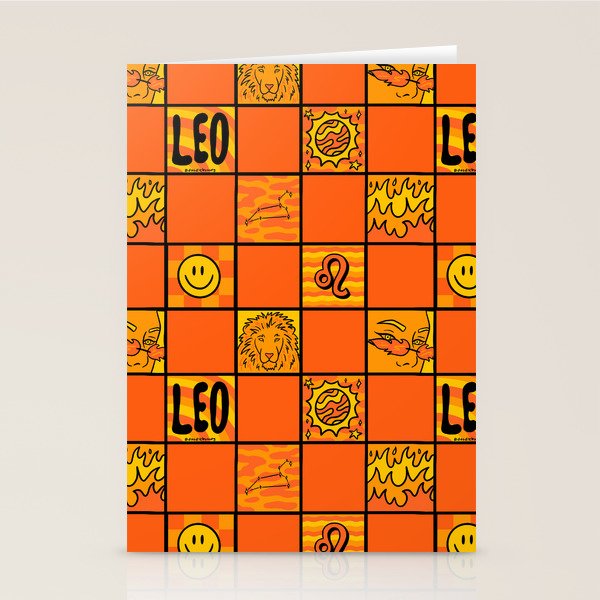 Leo Checkered Print Stationery Card Gallery Image 2