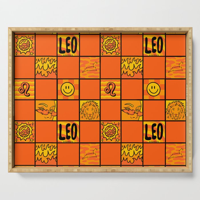 Leo Checkered Print Serving Tray Gallery Image 1