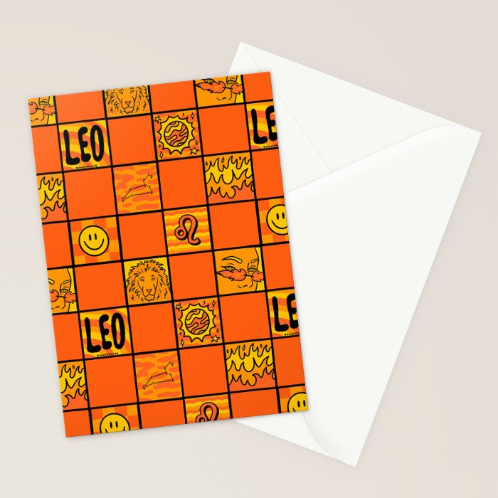 Leo Checkered Print Stationery Card Gallery Image 2