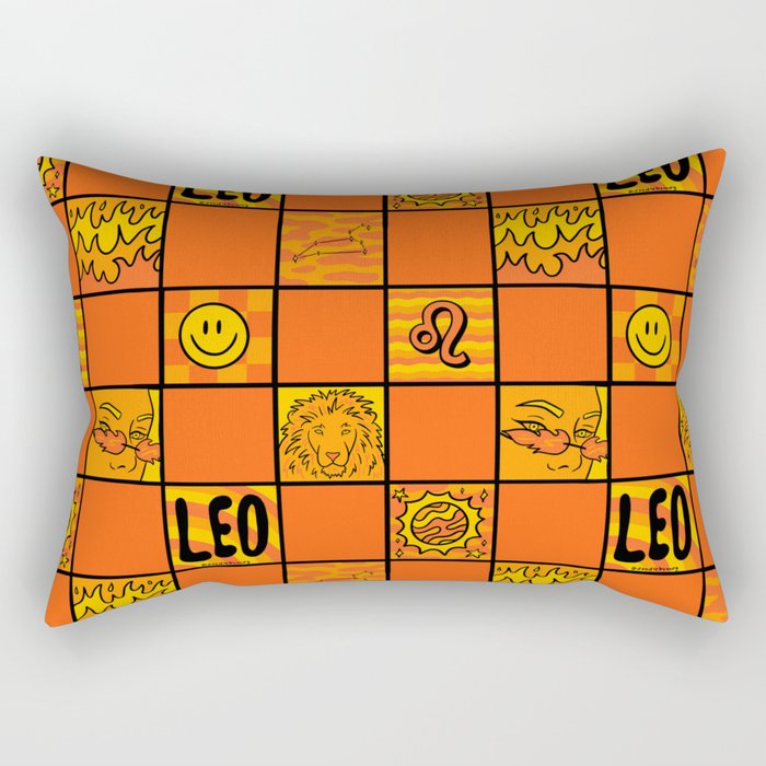 Leo Checkered Print Rectangular Pillow Gallery Image 1