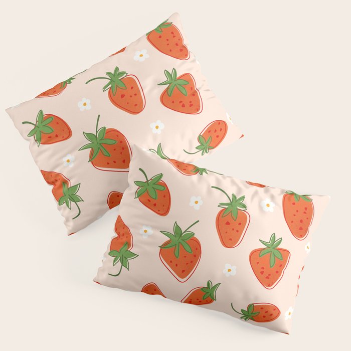 Red Strawberries Pattern Pillow Sham Gallery Image 3