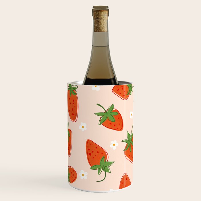 Red Strawberries Pattern Wine Chiller Gallery Image 2