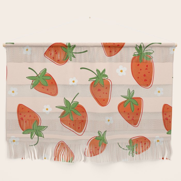 Red Strawberries Pattern Wall Hanging Gallery Image 1