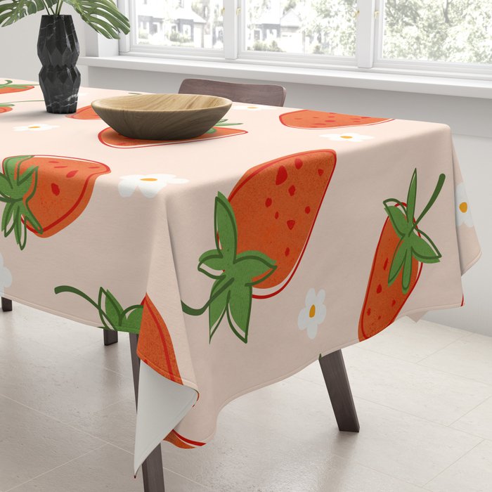 Red Strawberries Pattern Tablecloth Gallery Image 3