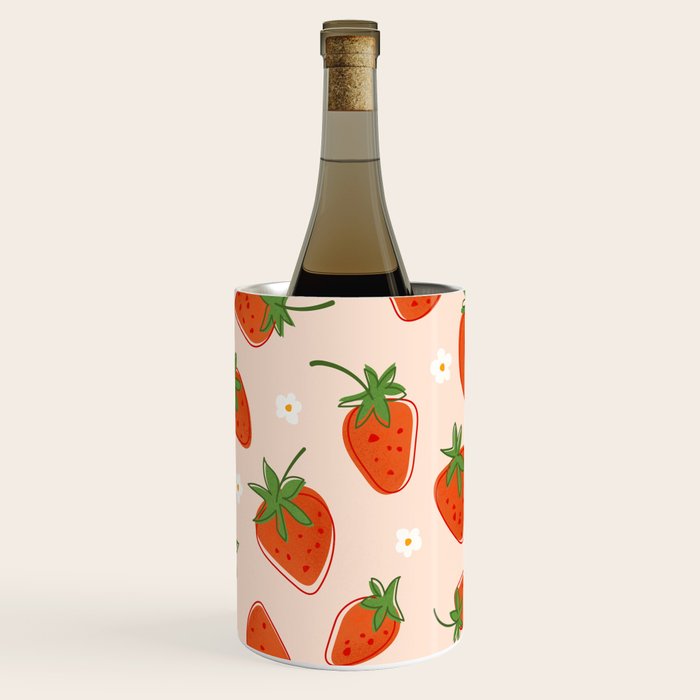 Red Strawberries Pattern Wine Chiller Gallery Image 1