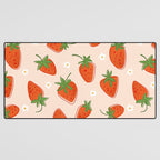 Red Strawberries Pattern Desk Mat Gallery Image 3