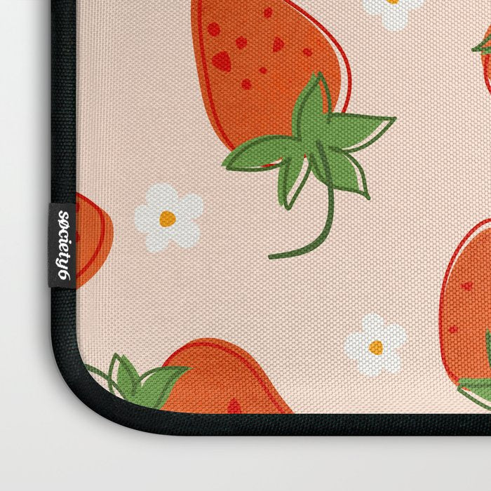 Red Strawberries Pattern Laptop Sleeve Gallery Image 3