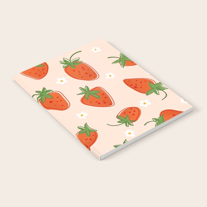 Red Strawberries Pattern Notebook Gallery Image 1