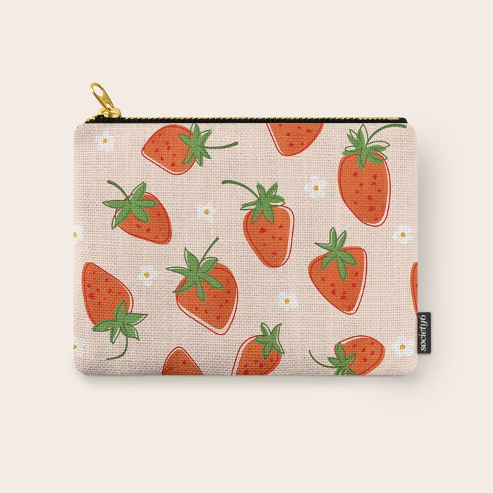 Red Strawberries Pattern Carry All Pouch Gallery Image 1