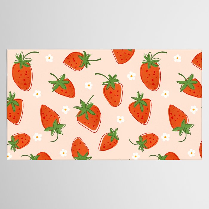 Red Strawberries Pattern Tablecloth Gallery Image 2