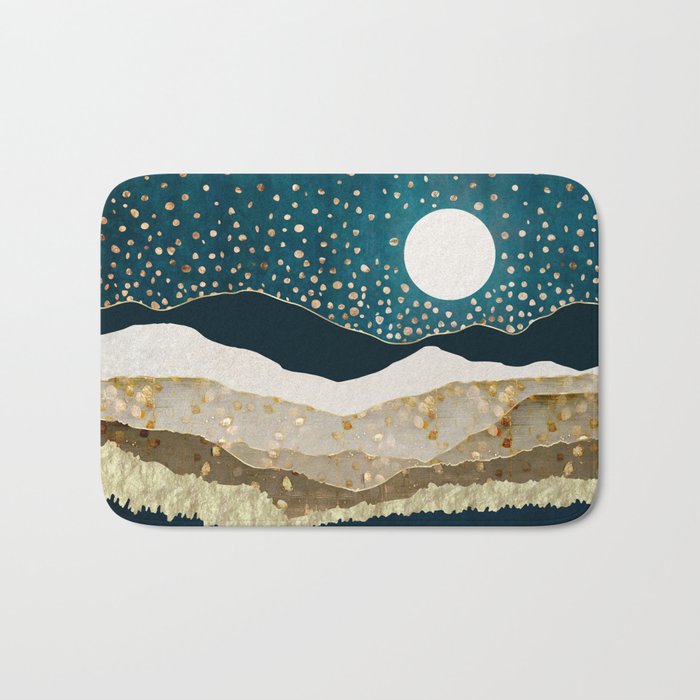 Starlit Mountain Lake Bath Mat Gallery Image 1