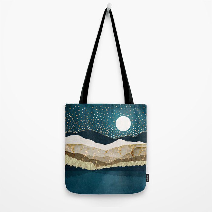 Starlit Mountain Lake Tote Bag Gallery Image 2