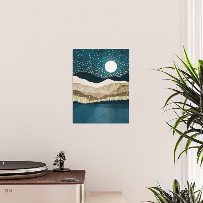 Starlit Mountain Lake Poster Gallery Image 2