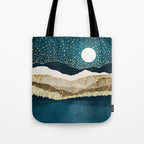 Starlit Mountain Lake Tote Bag Gallery Image 1