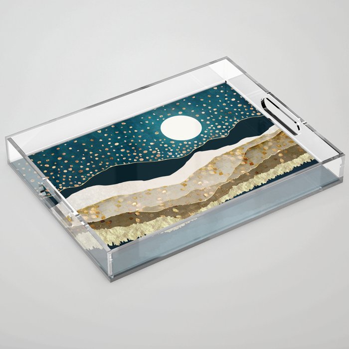 Starlit Mountain Lake Acrylic Tray Gallery Image 1