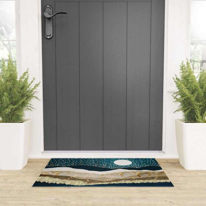 Starlit Mountain Lake Welcome Mat Gallery Image 3