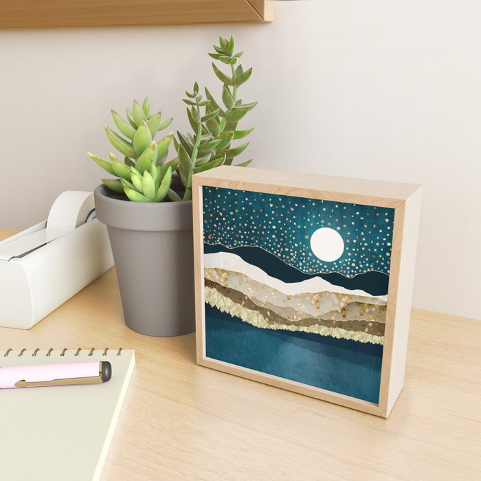 Starlit Mountain Lake Mini Art Print Gallery Image 2