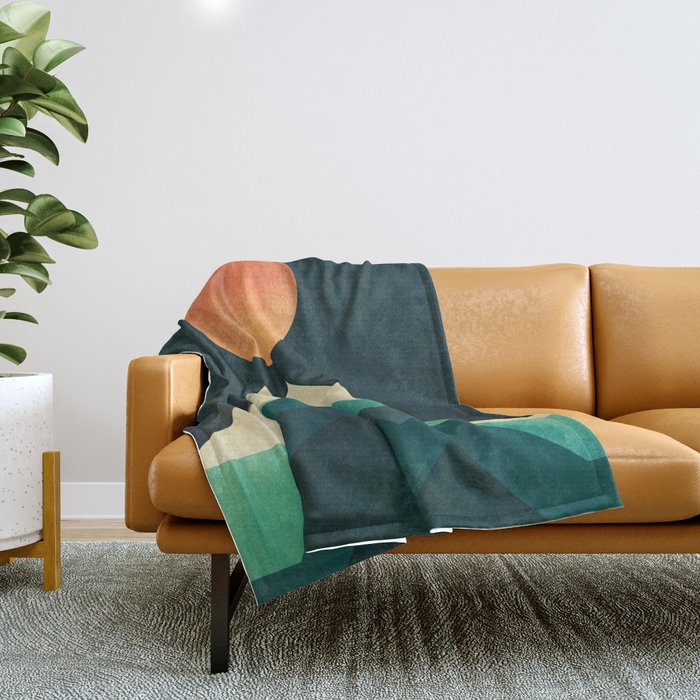 Ablaze on cold mountain Throw Blanket Gallery Image 1