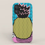 Grindage - pineapple fruit tropical pattern memphis style art print bright neon 1980 1980's 80's 80s iPhone Case Gallery Image 1