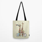 giraffe days lets tandem Tote Bag Gallery Image 2