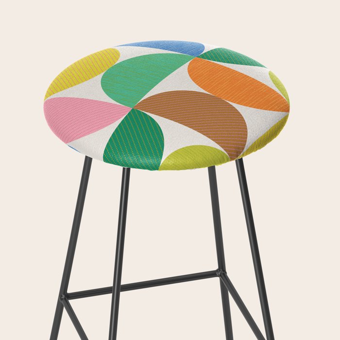 Mid Century Modern Shapes - Multi Color Stool Gallery Image 2