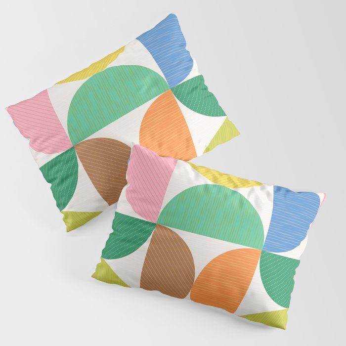 Mid Century Modern Shapes - Multi Color Pillow Sham Gallery Image 1
