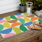 Mid Century Modern Shapes - Multi Color Outdoor Rug Gallery Image 2