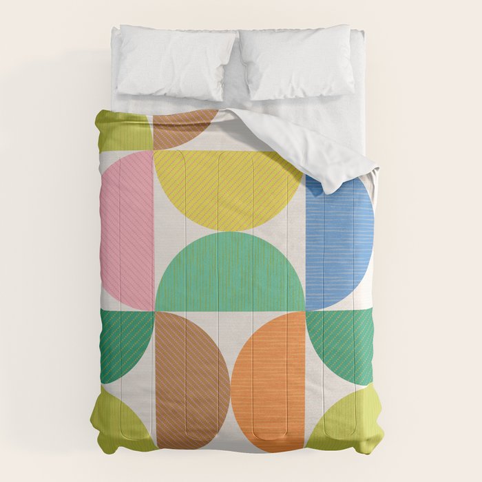 Mid Century Modern Shapes - Multi Color Comforter Gallery Image 6
