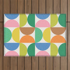 Mid Century Modern Shapes - Multi Color Outdoor Rug Gallery Image 1