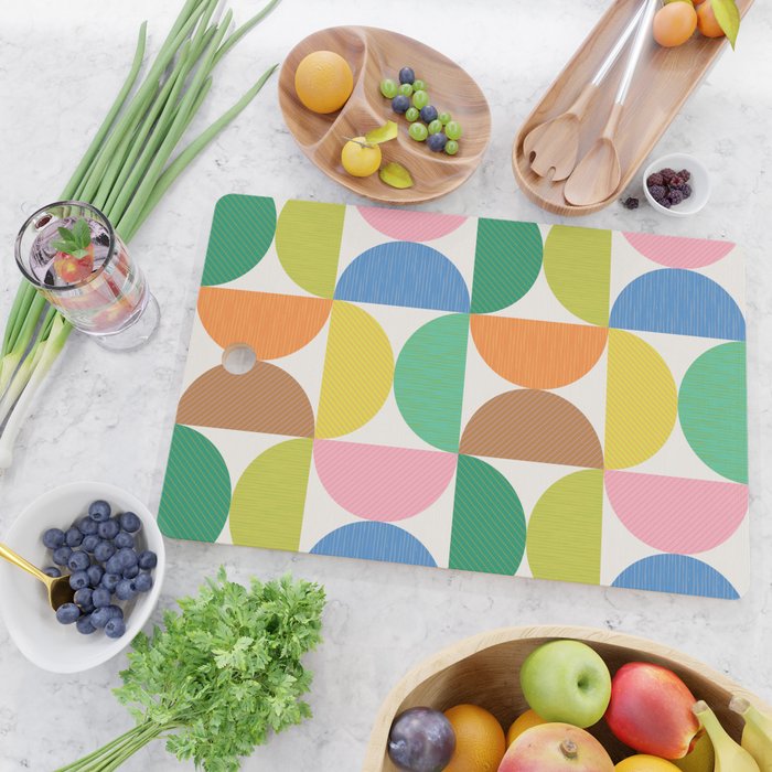 Mid Century Modern Shapes - Multi Color Cutting Board Gallery Image 2