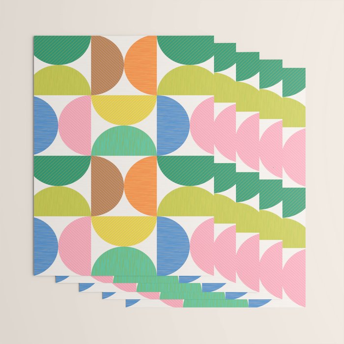 Mid Century Modern Shapes - Multi Color Wrapping Paper Gallery Image 3