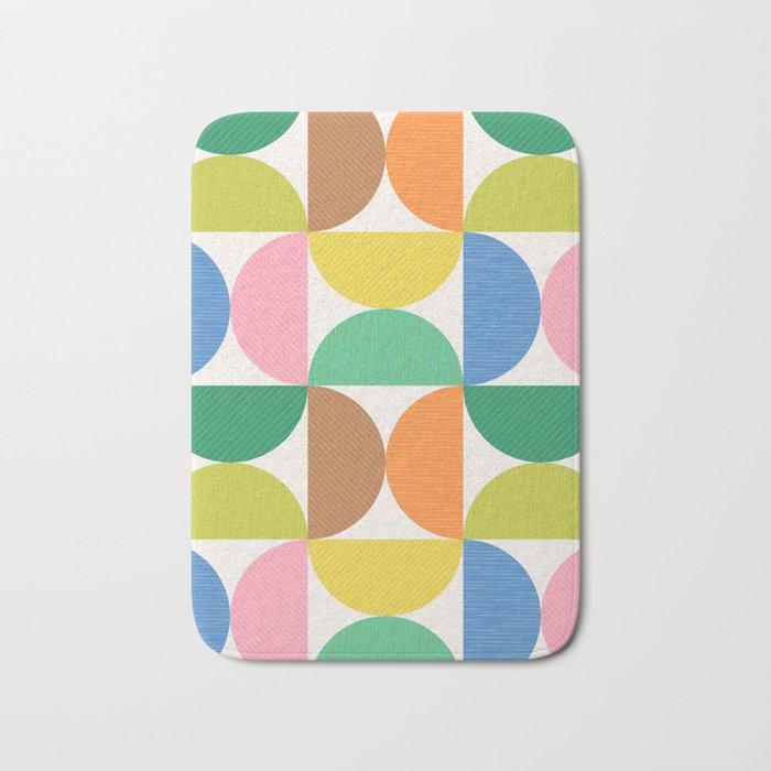 Mid Century Modern Shapes - Multi Color Bath Mat Gallery Image 1