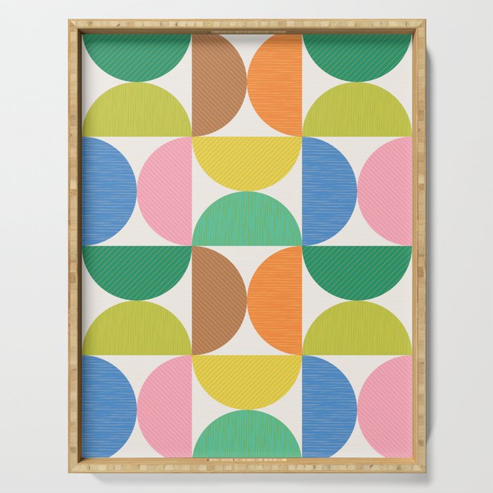 Mid Century Modern Shapes - Multi Color Serving Tray Gallery Image 1