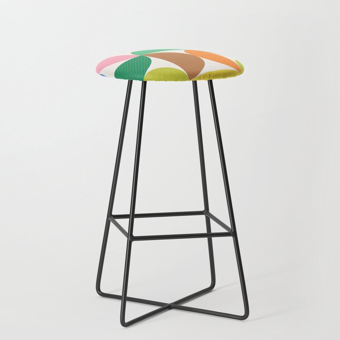 Mid Century Modern Shapes - Multi Color Stool Gallery Image 1