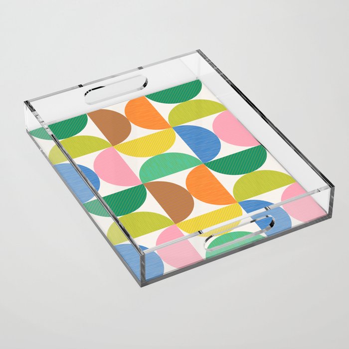 Mid Century Modern Shapes - Multi Color Acrylic Tray Gallery Image 1