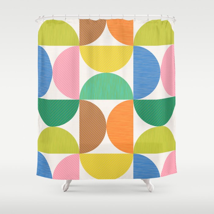 Mid Century Modern Shapes - Multi Color Shower Curtain Gallery Image 1