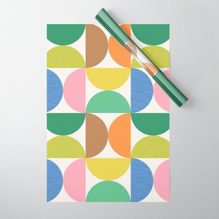 Mid Century Modern Shapes - Multi Color Wrapping Paper Gallery Image 1