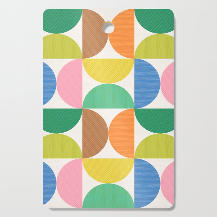 Mid Century Modern Shapes - Multi Color Cutting Board Gallery Image 1